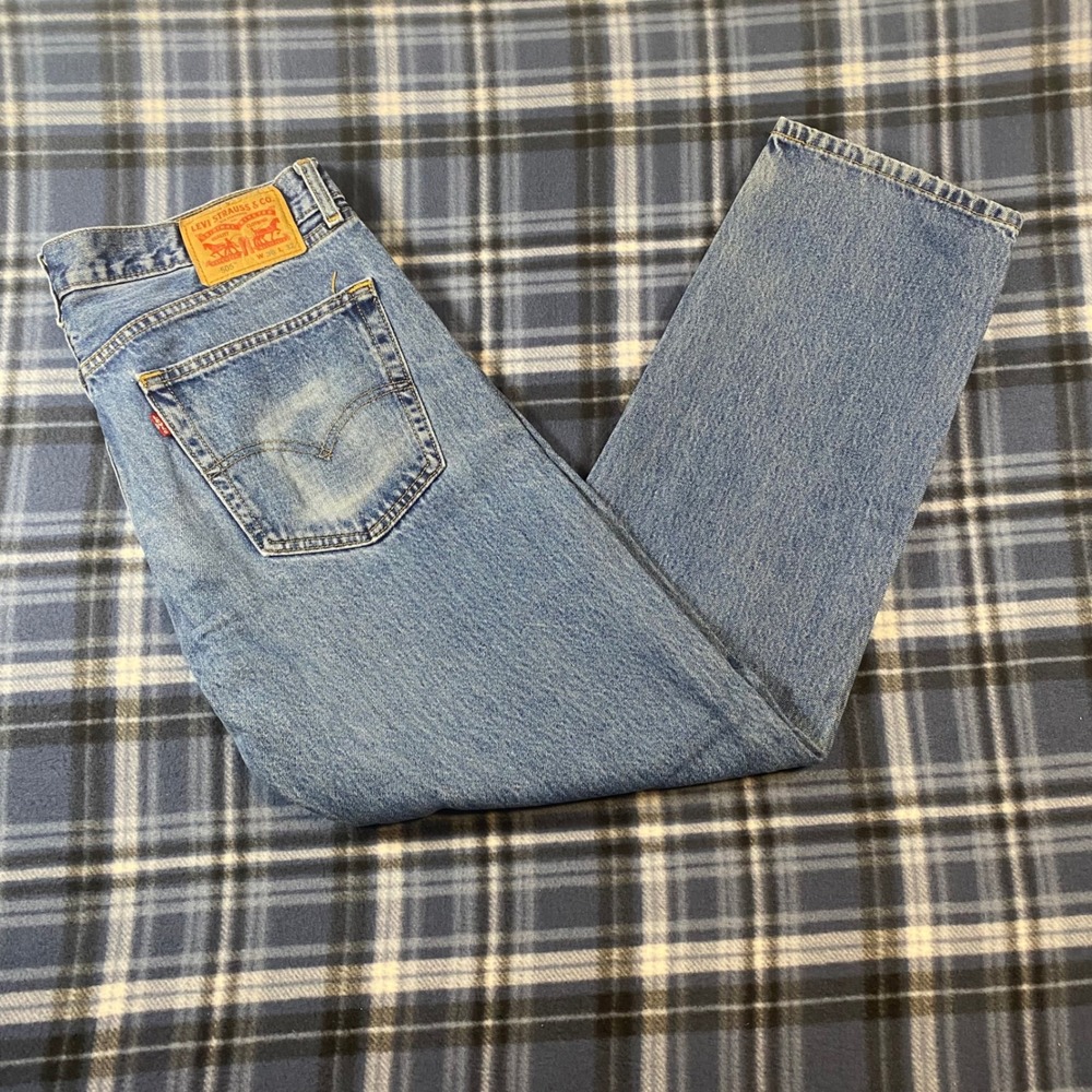 Levis 505 Regular Fit Straight Leg Jeans Mens 36x32 Blue Denim 00505-4886